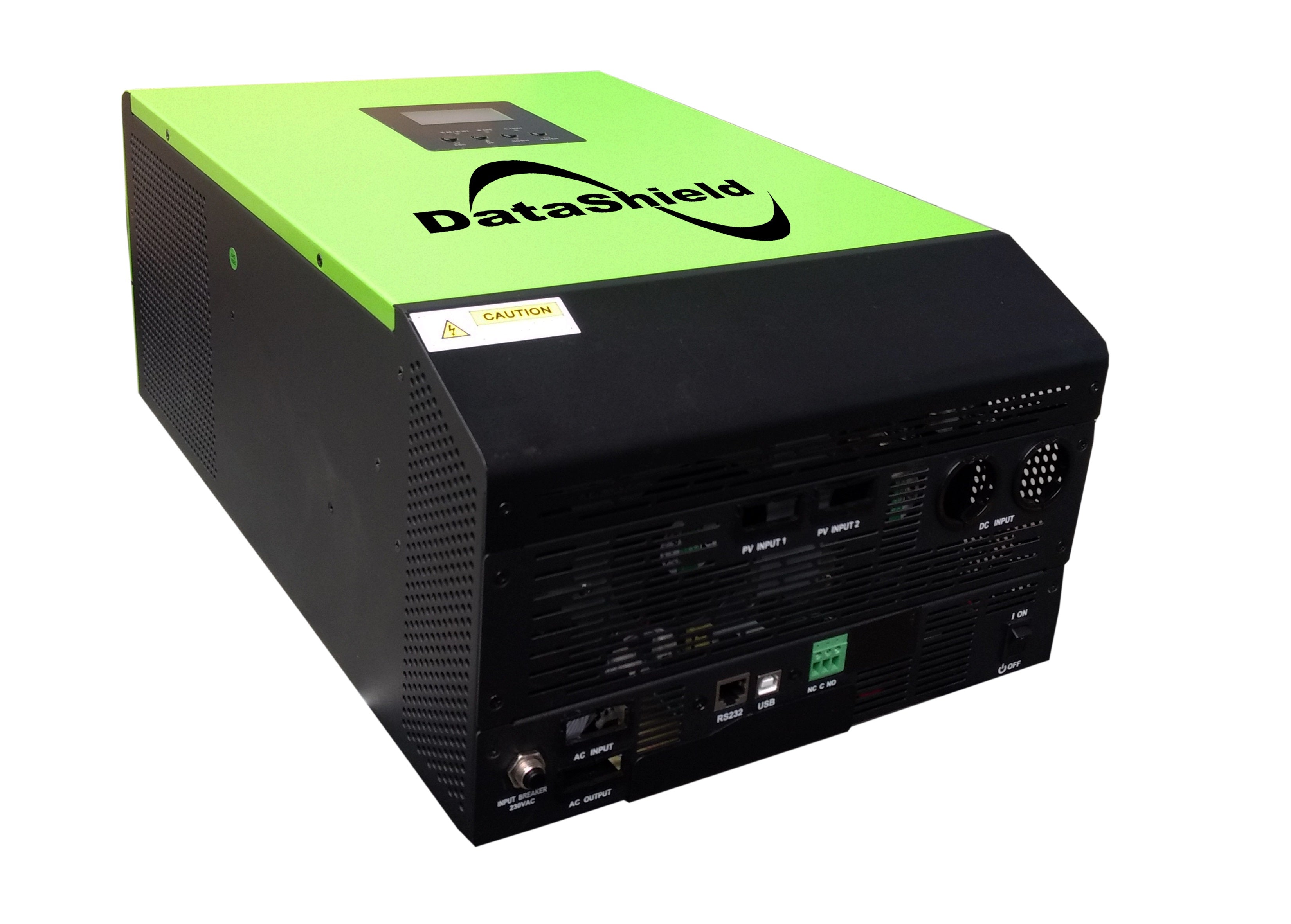 Inversor Cargador Solar Híbrido DATASHIELD IN-5000 - 220VCA, 50 Hz/60 Hz, Red o Generador, Negro con Verde Inversor Cargador Solar Híbrido DATASHIELD IN-5000 - 220VCA, 50 Hz/60 Hz, Red o Generador, Negro con Verde